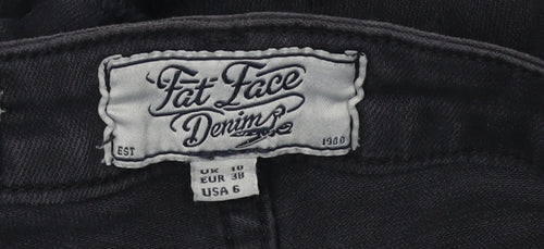 Fat Face Women's Black Cut-Off Denim Shorts Size 10