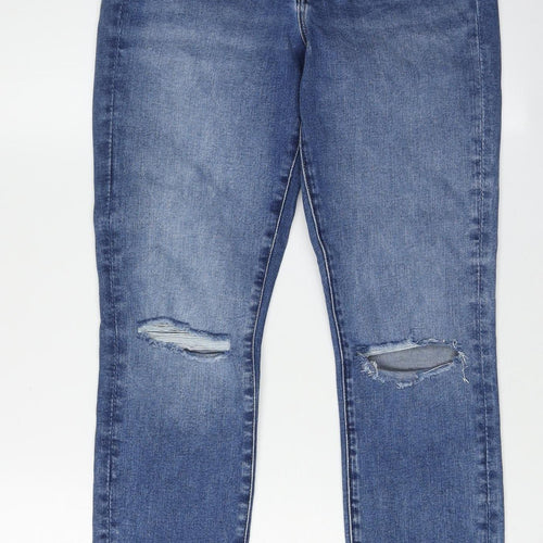 H&M Men's Blue Distressed Skinny Jeans M