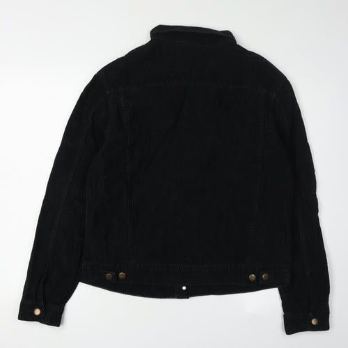 Women's Black Corduroy Jacket, Size S, Buttoned, Casual