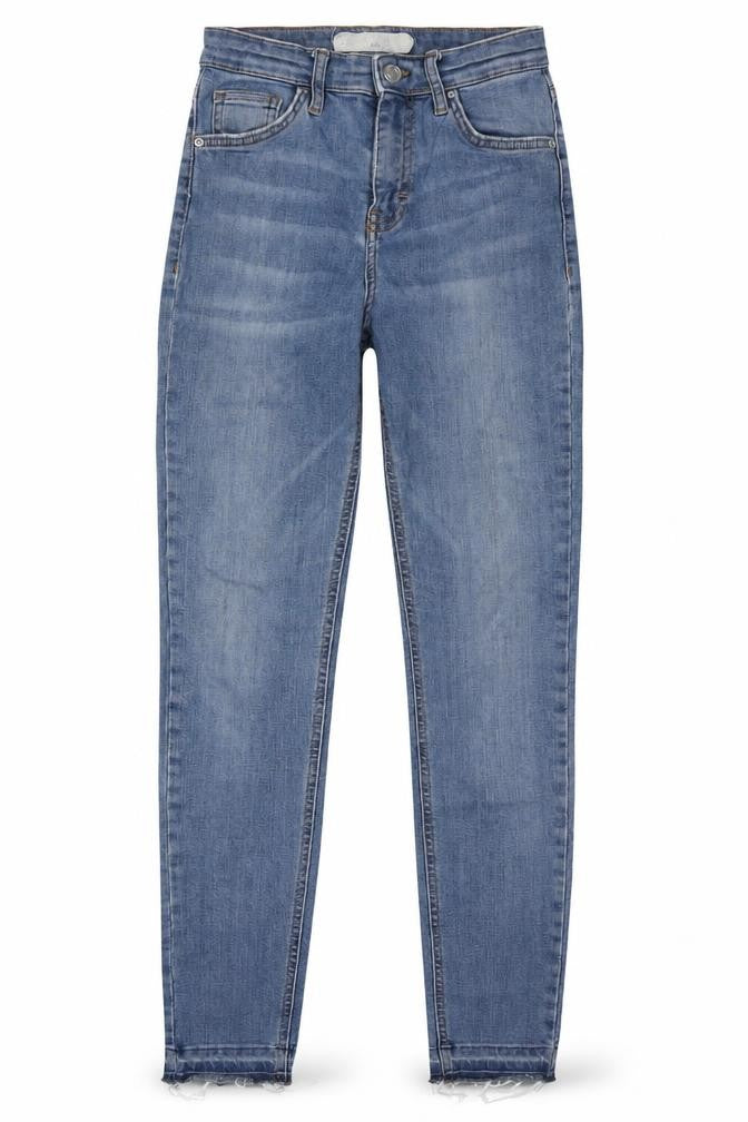 Front view of Topshop Women's Blue Skinny Jeans, size 8
