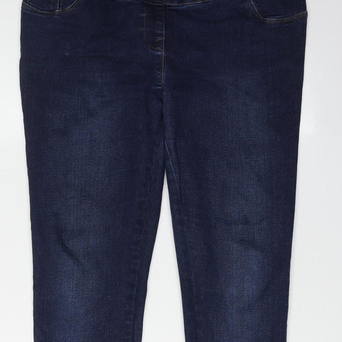 Next Women's Blue Distressed Jeans, Size 14, Regular Fit