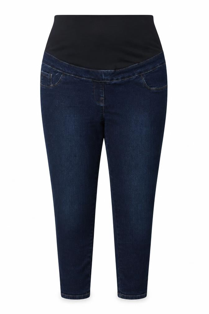 Front view of Next Women's Blue Distressed Jeans, size 14, Regular Fit