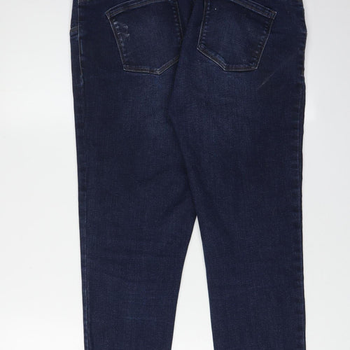 Next Women's Blue Distressed Jeans, Size 14, Regular Fit