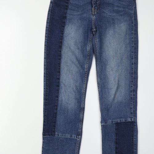 H&M Women's Blue Straight Jeans, Size 10, Medium Wash