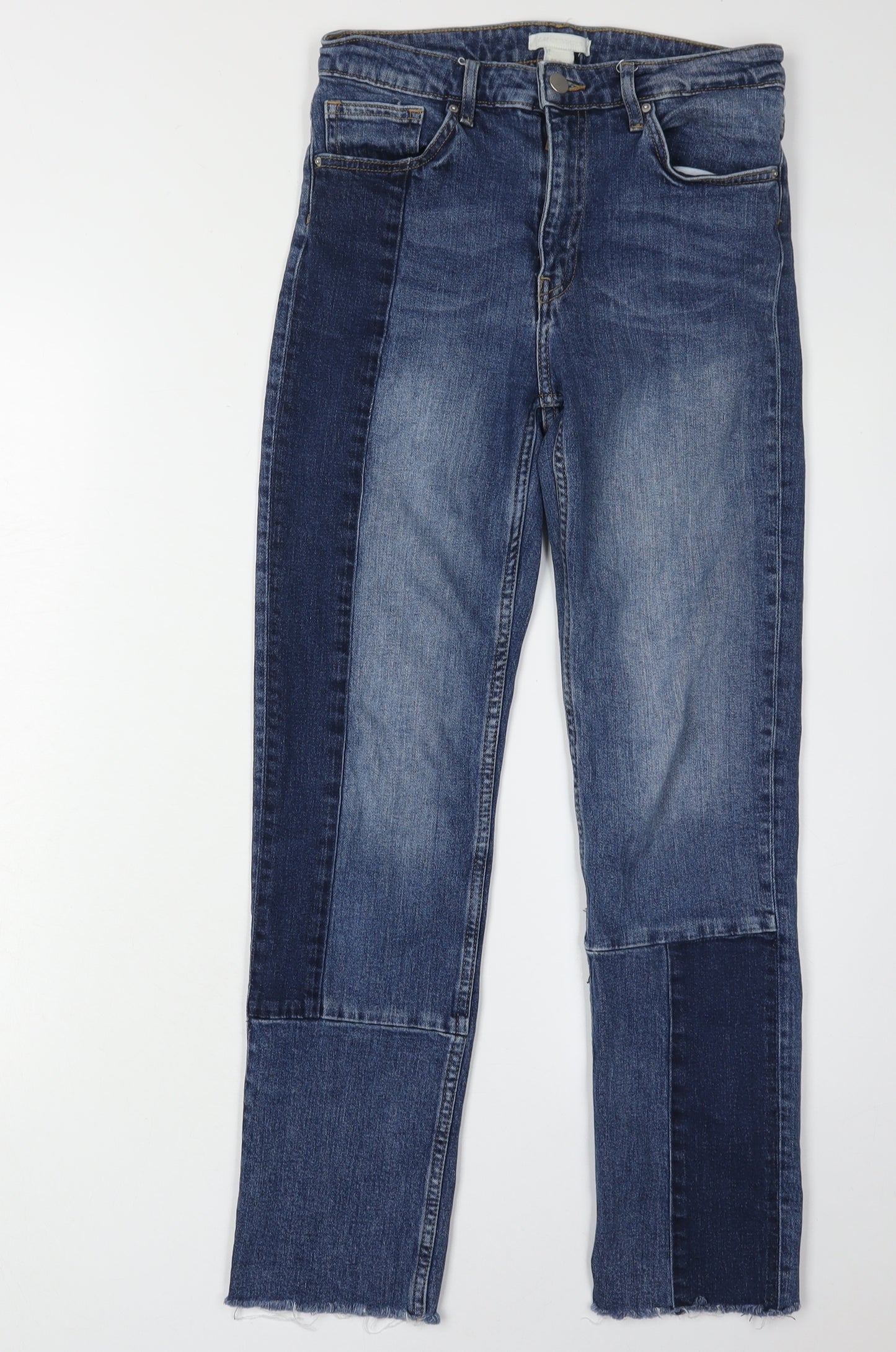 H&M Women's Blue Straight Jeans, Size 10, Medium Wash