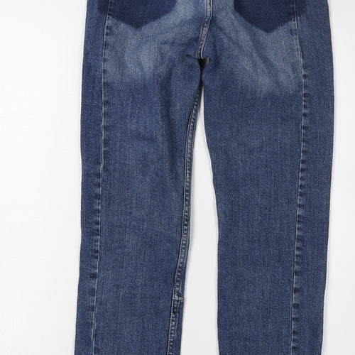 H&M Women's Blue Straight Jeans, Size 10, Medium Wash