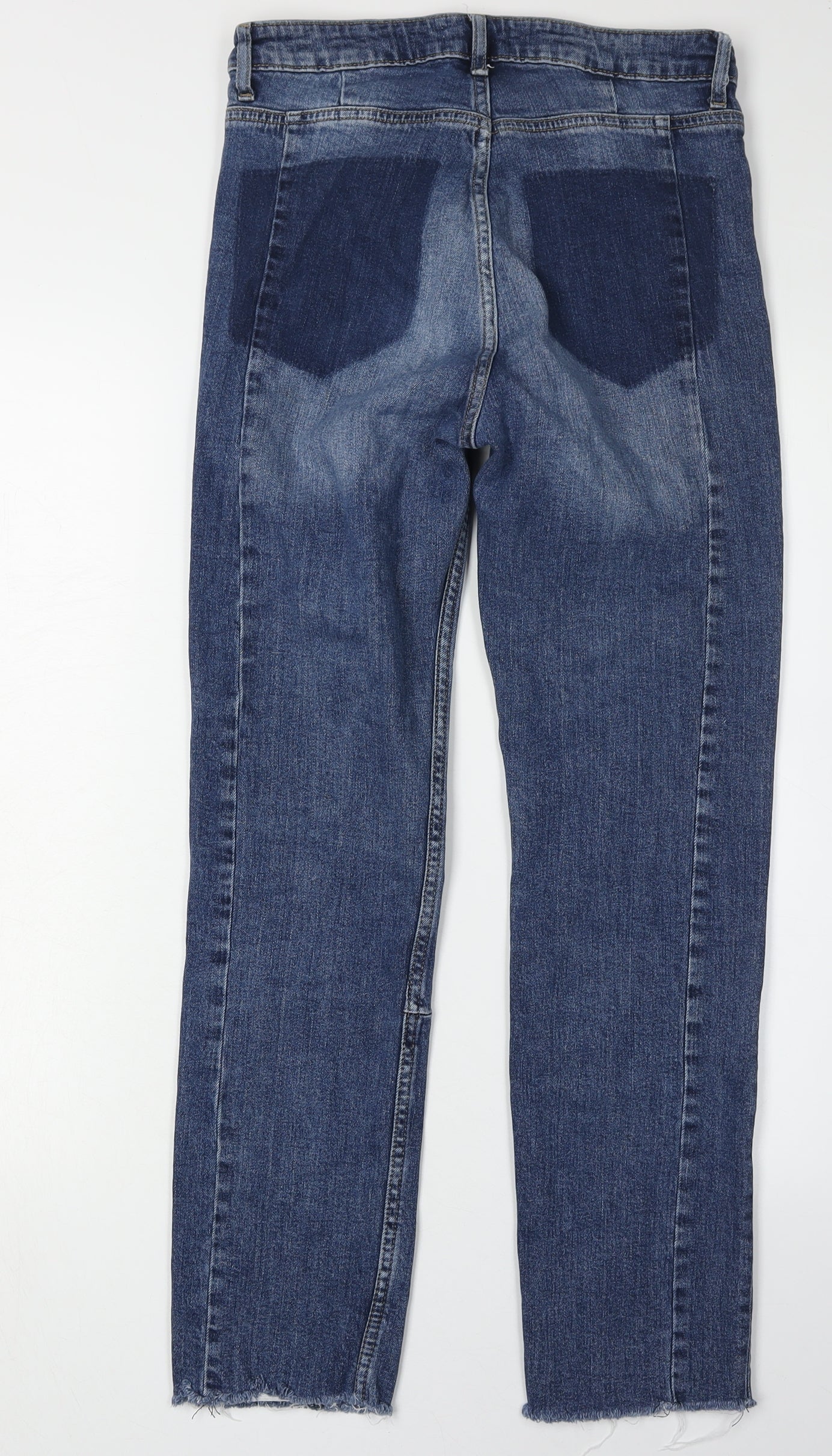 H&M Women's Blue Straight Jeans, Size 10, Medium Wash