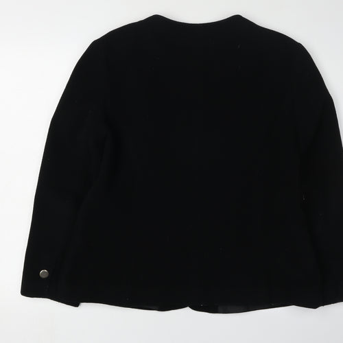 Albeni Women's Black Wool Jacket Size 16 with Button Accents