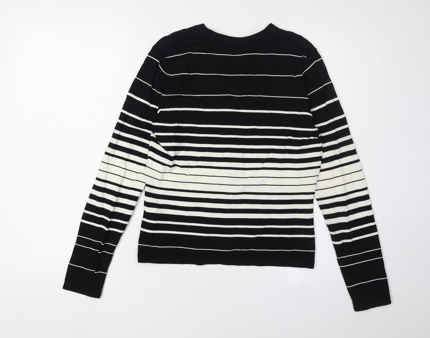 Mexx Women's Black Striped V-Neck Cardigan - Size S