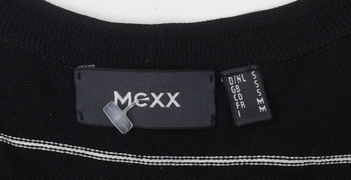 Mexx Women's Black Striped V-Neck Cardigan - Size S