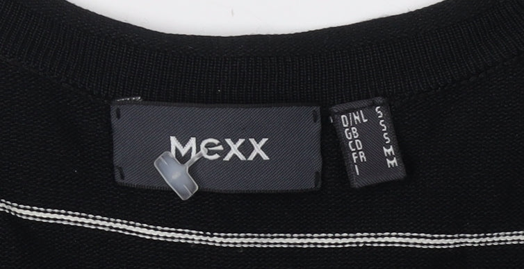 Mexx Women's Black Striped V-Neck Cardigan - Size S