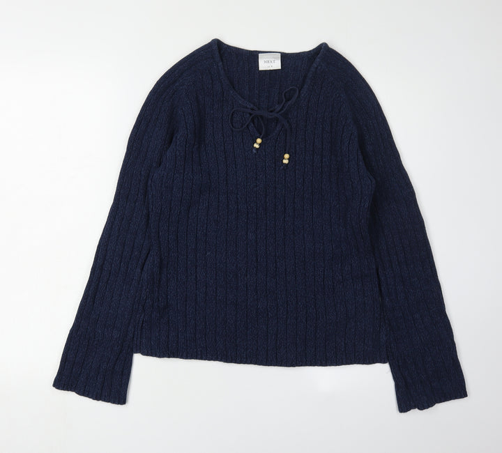 Next Women's Blue Cable Knit Pullover Jumper Size 15