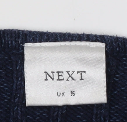 Next Women's Blue Cable Knit Pullover Jumper Size 15