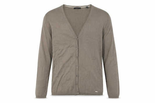 Front view of ESPRIT Brown V-Neck Cardigan unisex adults l