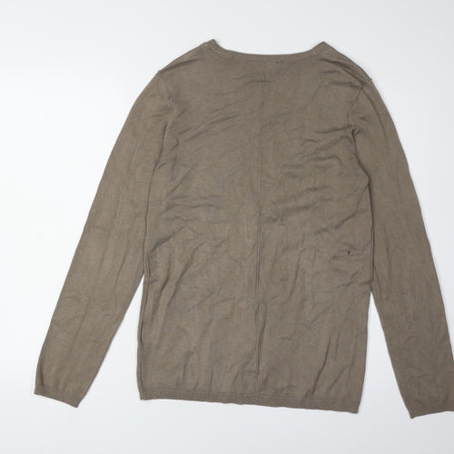 Esprit Brown V-Neck Cardigan Unisex Adults L