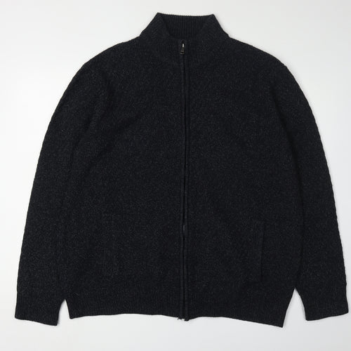 Marks and Spencer Men's Black Full Zip Jumper 2XL