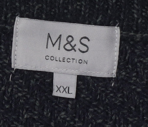 Marks and Spencer Men's Black Full Zip Jumper 2XL