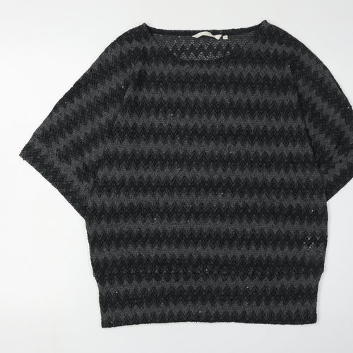 Epilogue Women's Black Geometric Pullover Jumper, Size 12