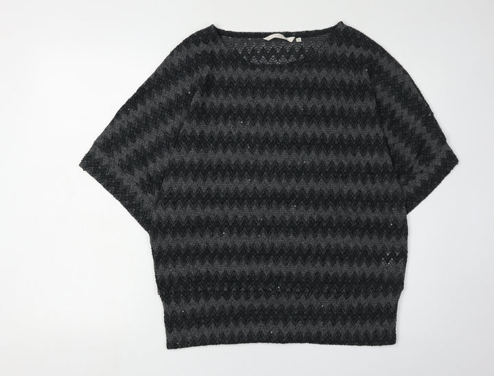 Epilogue Women's Black Geometric Pullover Jumper, Size 12