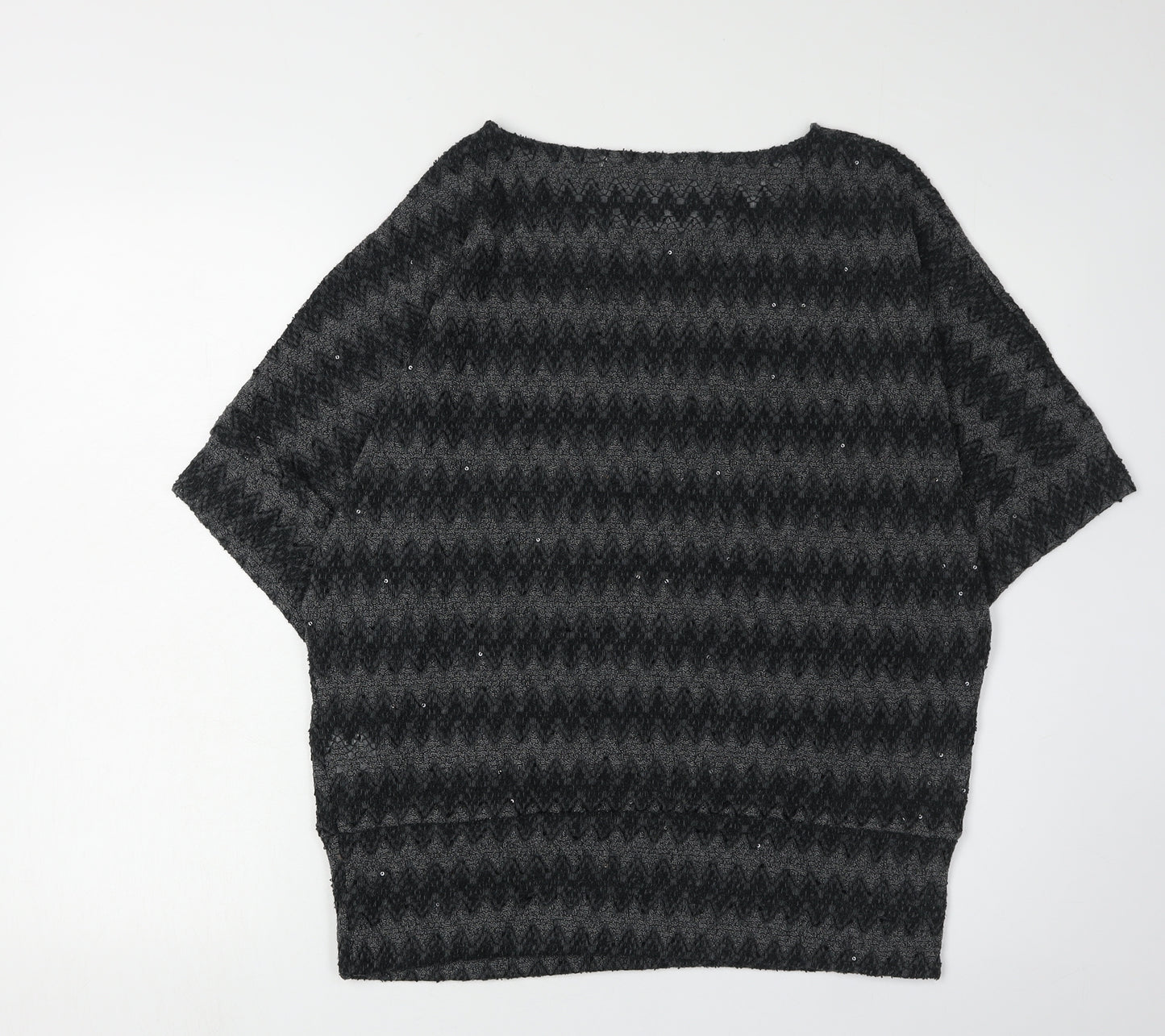 Epilogue Women's Black Geometric Pullover Jumper, Size 12