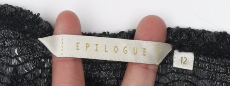 Epilogue Women's Black Geometric Pullover Jumper, Size 12