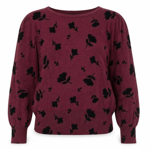 Marks and Spencer Women's Purple Floral Jumper Size 12