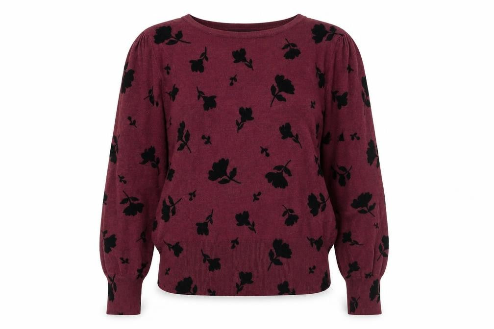 Marks and Spencer Women's Purple Floral Jumper Size 12