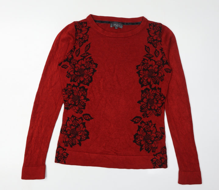 Marks and Spencer Red Floral Women's Pullover Jumper, Size 14
