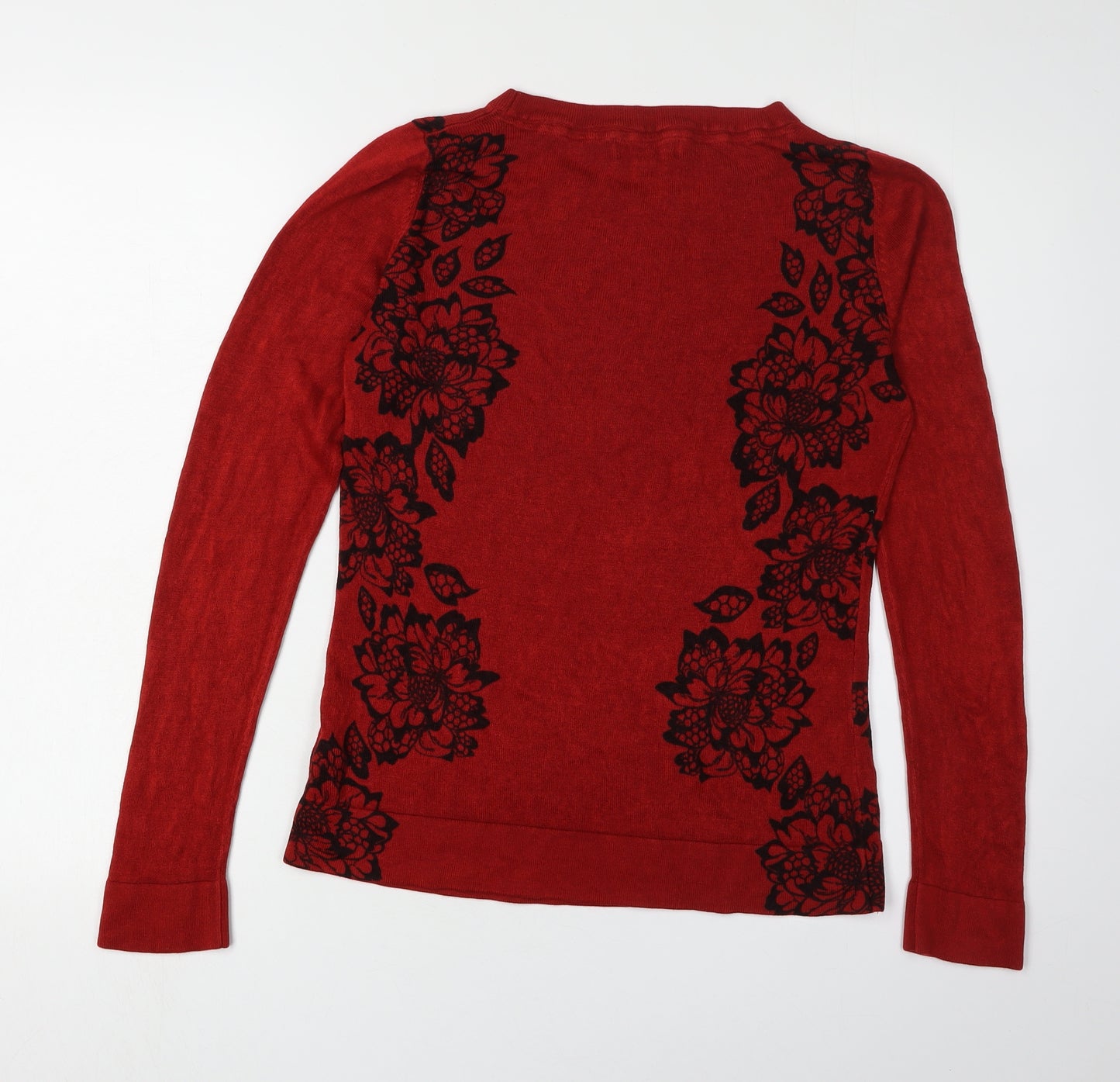 Marks and Spencer Red Floral Women's Pullover Jumper, Size 14