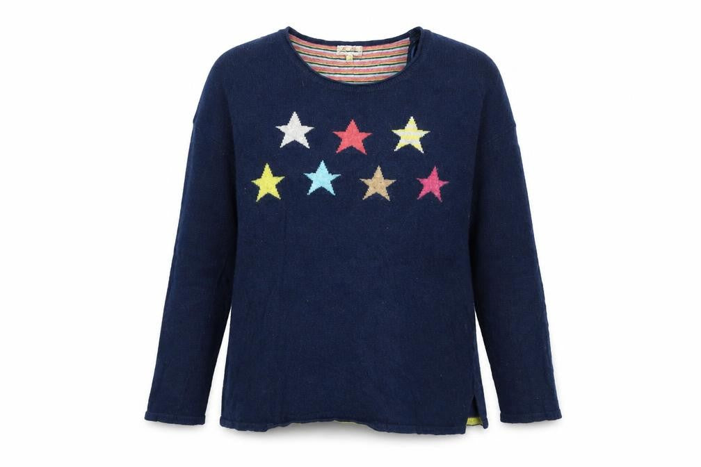 Front view of Heyton Women's Blue Star jumper M