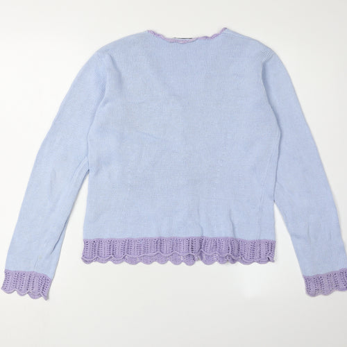 Boden Women's Blue Cardigan, Size 12, Linen-Cotton