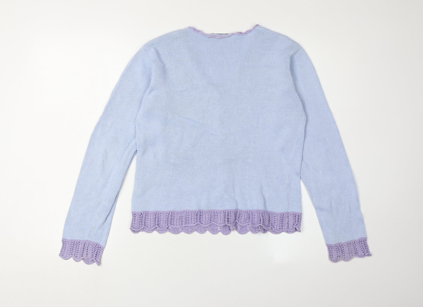 Boden Women's Blue Cardigan, Size 12, Linen-Cotton