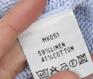 Boden Women's Blue Cardigan, Size 12, Linen-Cotton