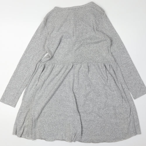Zara Women Grey Long Sleeve Dress - Size 8