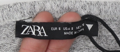 Zara Women Grey Long Sleeve Dress - Size 8