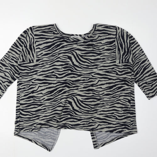 Madam Rage Women's Black Animal Print Cardigan Size 10