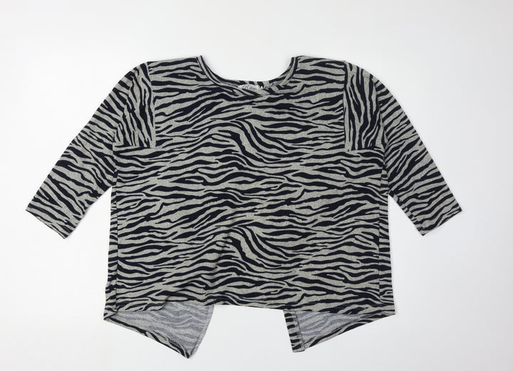 Madam Rage Women's Black Animal Print Cardigan Size 10