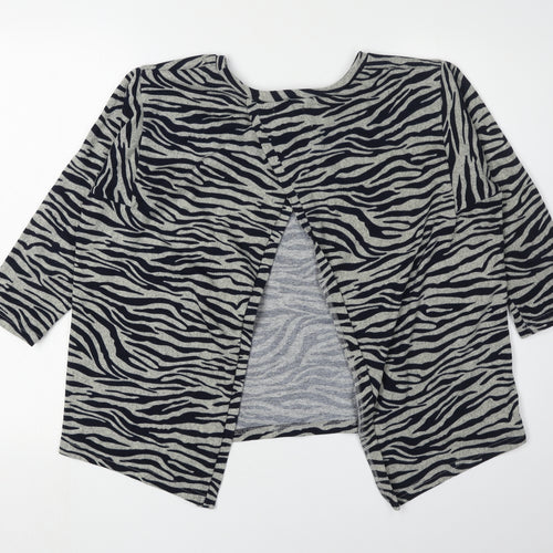 Madam Rage Women's Black Animal Print Cardigan Size 10