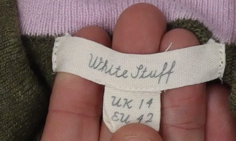 White Stuff Women’s Green High Neck Jumper, Size 14