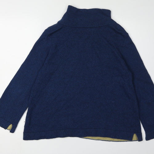 Seasalt Women's Blue Roll Neck Winter Jumper Size 16
