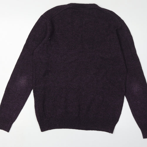 Debenhams Men's Purple S Pullover Jumper Wool Blend