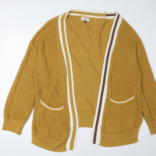 Universal Thread Women's Brown Cardigan M Waffle-Knit