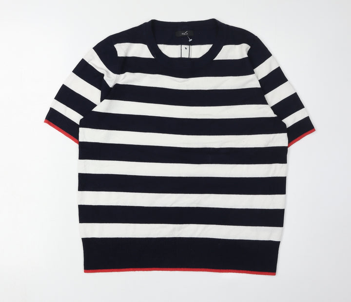 M&Co Women's Multicoloured Striped Pullover Jumper 14