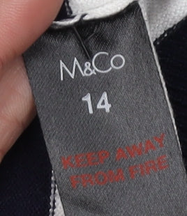 M&Co Women's Multicoloured Striped Pullover Jumper 14