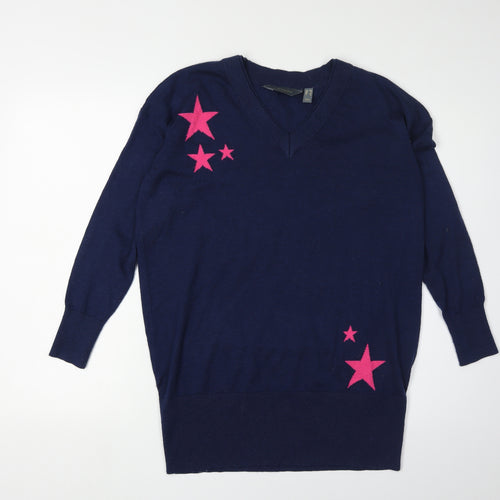 Ruth Langsford Women's Blue V-Neck Pullover Jumper S