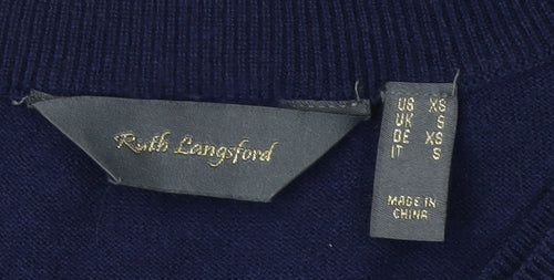 Ruth Langsford Women's Blue V-Neck Pullover Jumper S