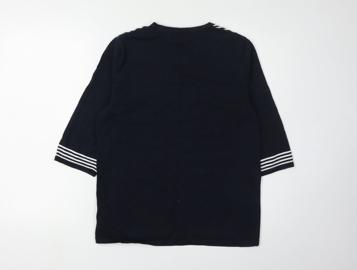 Collection L Women's Black Striped Pullover Jumper Size 14