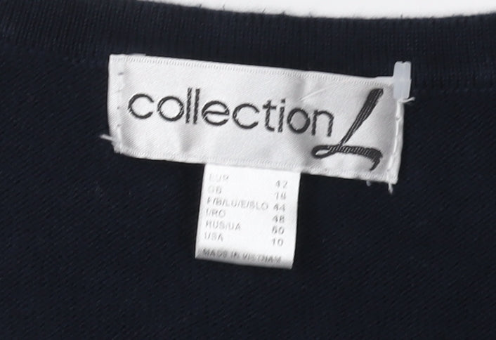 Collection L Women's Black Striped Pullover Jumper Size 14