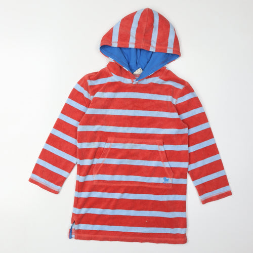 Mini Boden Boys Red Blue Striped Hoodie 6-7 Years