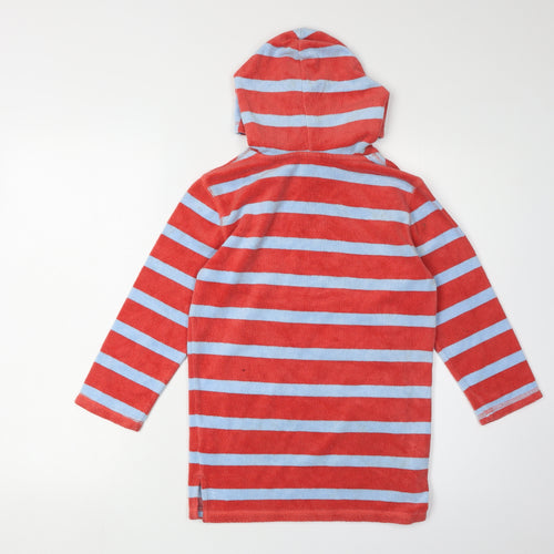Mini Boden Boys Red Blue Striped Hoodie 6-7 Years
